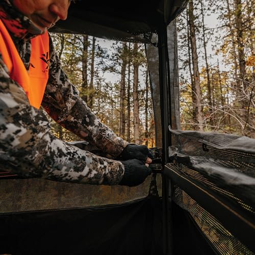 Shooting Platform Blind Enclosure Rivers Edge® Added Concealment, Lightweight Frame, Installs in Under One Minute, View-Through One Way Fabric, Oversized Windows, Ample Headroom, RE402B