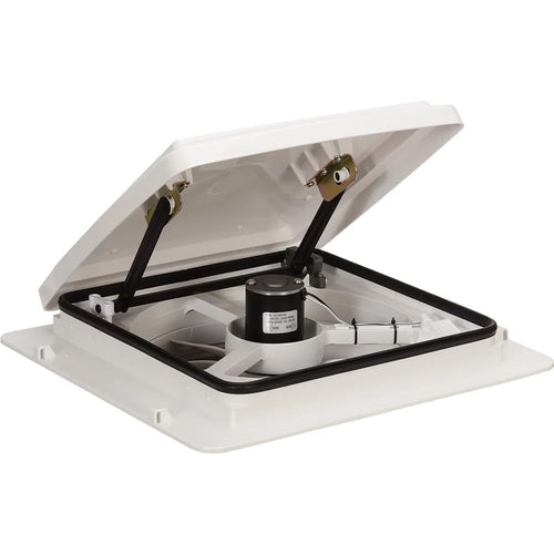 Maxxfan Original Maxxair - Fan, Vent & Rain Protection All-in-One, High Powered 4-Speed Exhaust Only Fan, Manual Knob Control, 14"x14", White (00B04301K)