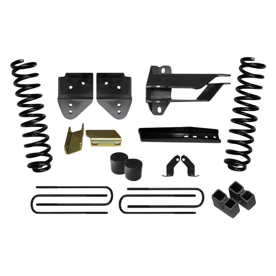 Skyjacker Suspension Lift Kit F17401K-B 4 in. Lift Incl. Front Coil Springs Bump Stop Spacers Relocation Brackets Rear Lift Blocks U-Bolts Black Max 8500 Shocks