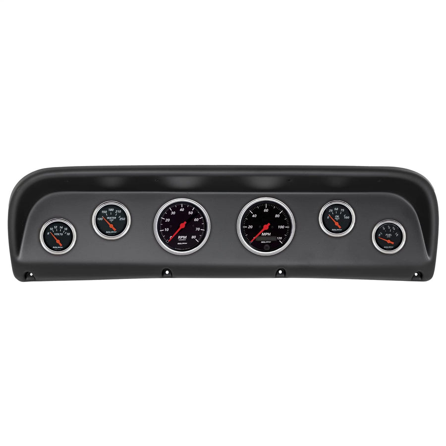 AutoMeter Dash Kit Direct Fit, Ford Truck 67-72, Tach/Mph/Fuel/Oilp/Wtmp/Volt, Designer Black (2145-06)