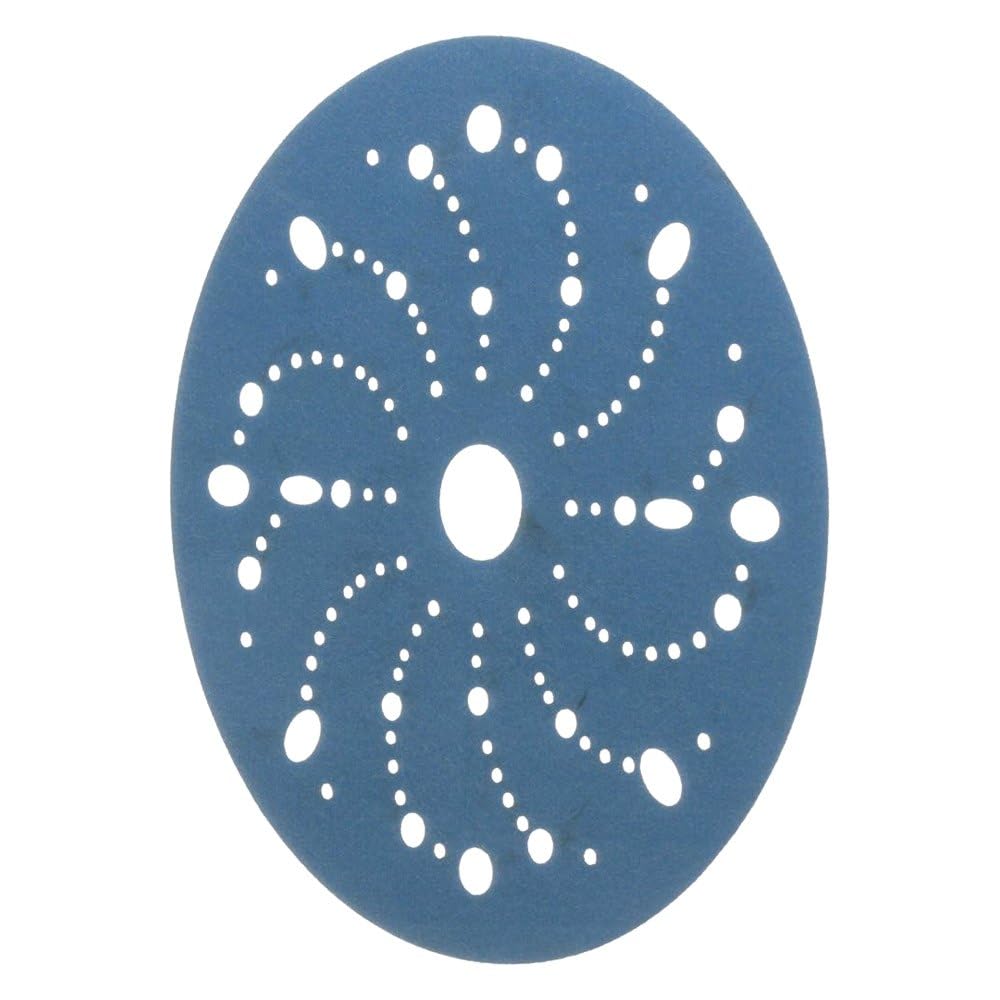 3M Blue Abrasive Discs 36180, Multi-Hole, Featheredging, Primer Sanding, Paint Preparation, 6 in, 320 Grade, 50 Discs/Carton 3M AMAPR