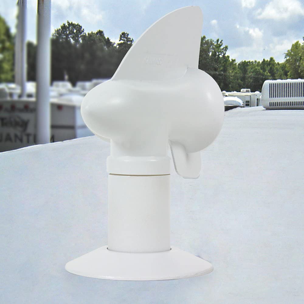 Camco Cyclone Sewer Rotating Plumbing Vent - Rids Odors from Your RV Holding Tank, Rotes 360 Degrees to Pull Odors Up and Away - White (40595)
