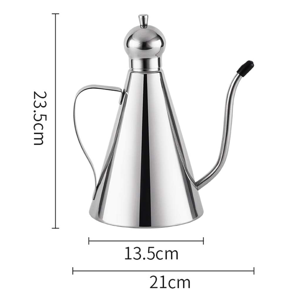 Stainless Steel Oil Dispenser, Olive Oil Drizzler, Olive Oil Bottle with Drip-Free Spout, Thickened Cone Leakproof Oil Pot for Kitchen(350ml/500ml/1L)