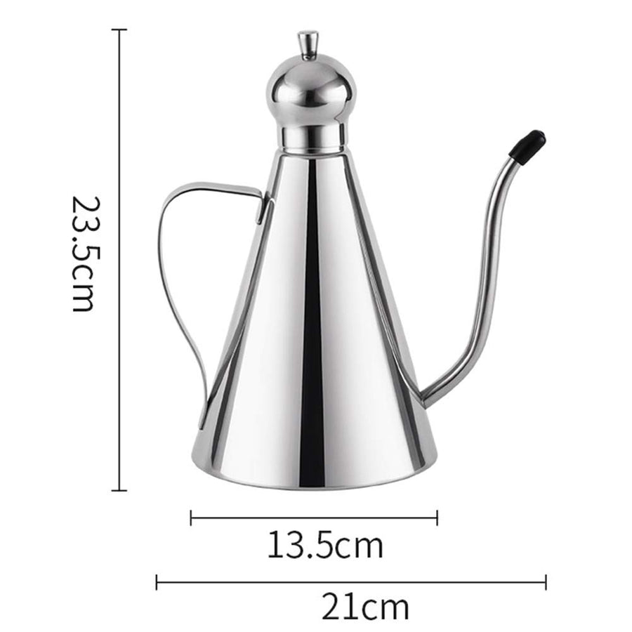 Stainless Steel Oil Dispenser, Olive Oil Drizzler, Olive Oil Bottle with Drip-Free Spout, Thickened Cone Leakproof Oil Pot for Kitchen(350ml/500ml/1L)