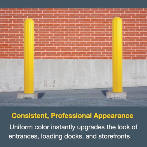 Eagle Covers Bollard for Tall 6 Inch Wide Poles - 72" Tall, Durable Fluted HDPE Plastic - Trimmable Yellow Bollard Post Sleeve for Parking Lots, Warehouses, and Loading Docks, 173072