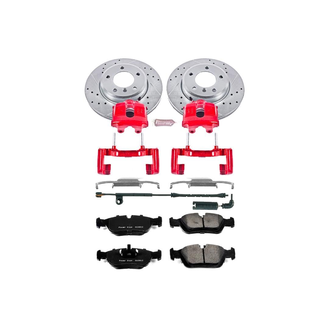 Power Stop 1-Click Performance Brake Kit KC869 with Caliper and 1 Front Sensor Wire For BMW 3, BMW 3, BMW 325Ci, BMW 325i, BMW 3, BMW 328i, BMW Z4 [Model Specific]