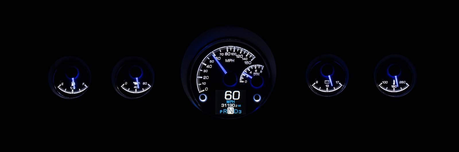 Dakota Digital Customizable 65 66 Ford Mustang Gauges Kit Silver Alloy HDX-65F-MUS-S