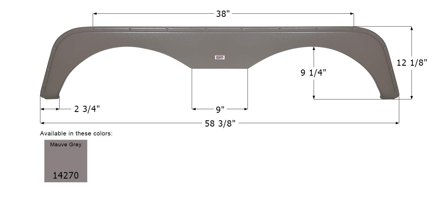 Fender Skirt ICON, Tandem, Forest River, FS4270, Mauve Grey