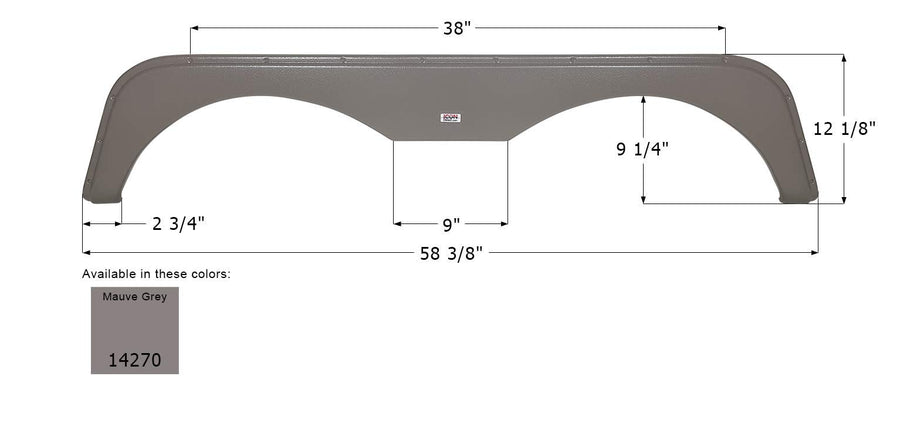 Fender Skirt ICON, Tandem, Forest River, FS4270, Mauve Grey
