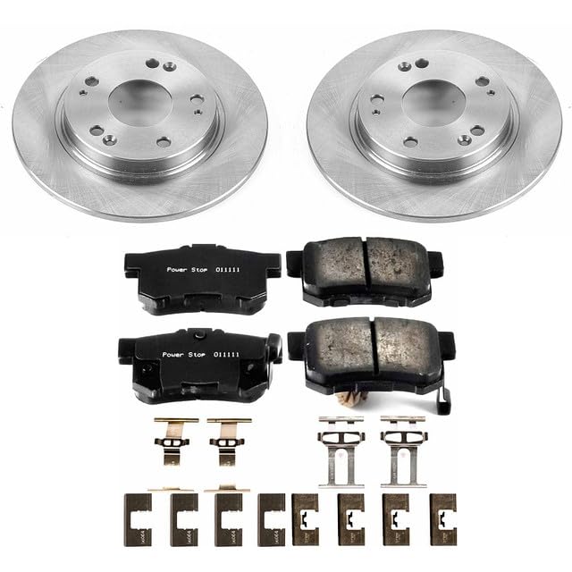 Power Stop KOE5860 Rear Replacement Brake Kit-OE Brake Rotors & Ceramic Brake Pads For Honda CR-Z 2011-2015 [Model Specific]