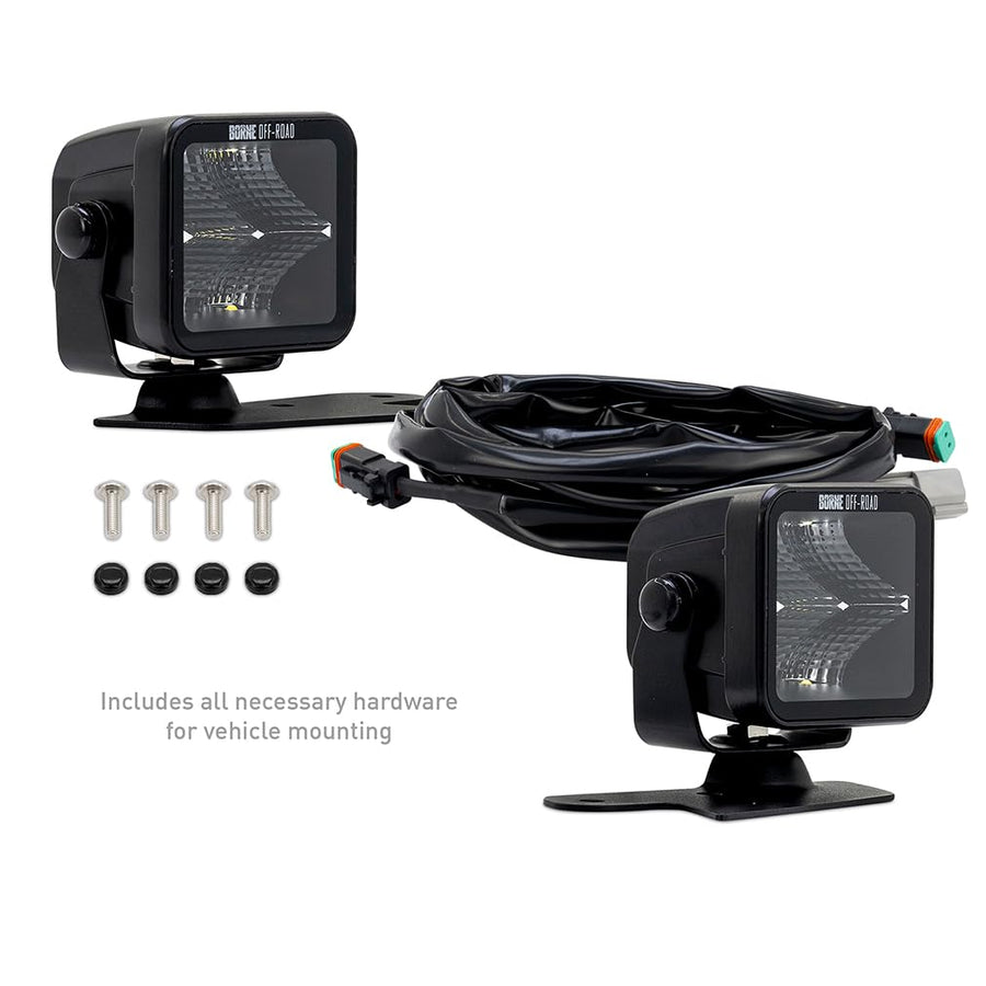 Ford Bronco Borne Off-Road Ditch Light Set (2) 3X3 Flood Upfit