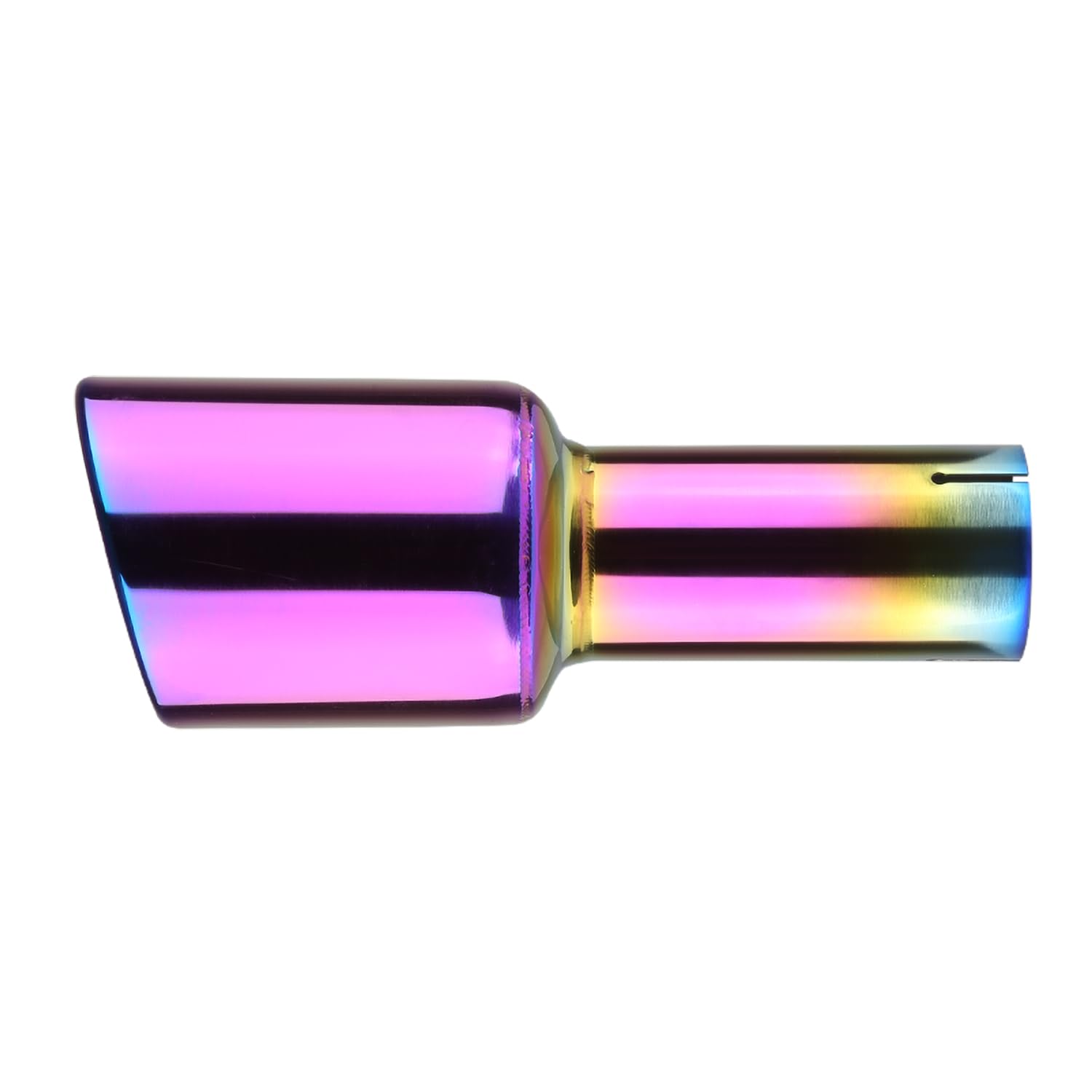 4.125" Slant Titanium Dual Burnt Tip Stainless Steel Exhaust Muffler Spec-D Tuning 2.5" Inlet