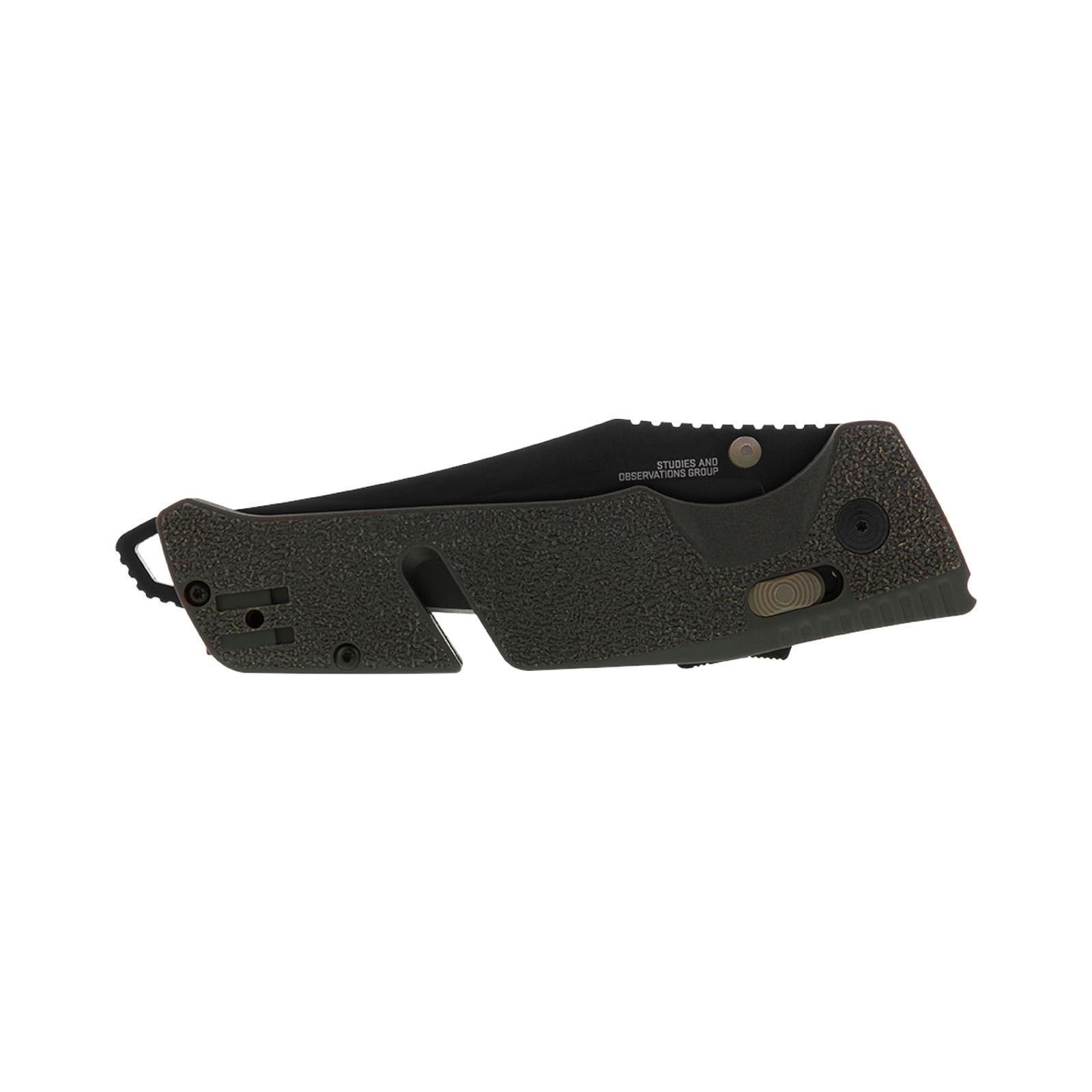 Ambidextrous SOG Trident Professional Straight Folding Knife | Heat-Treated CRYO D2 3.75" Stainless Steel Blade, Olive Drab