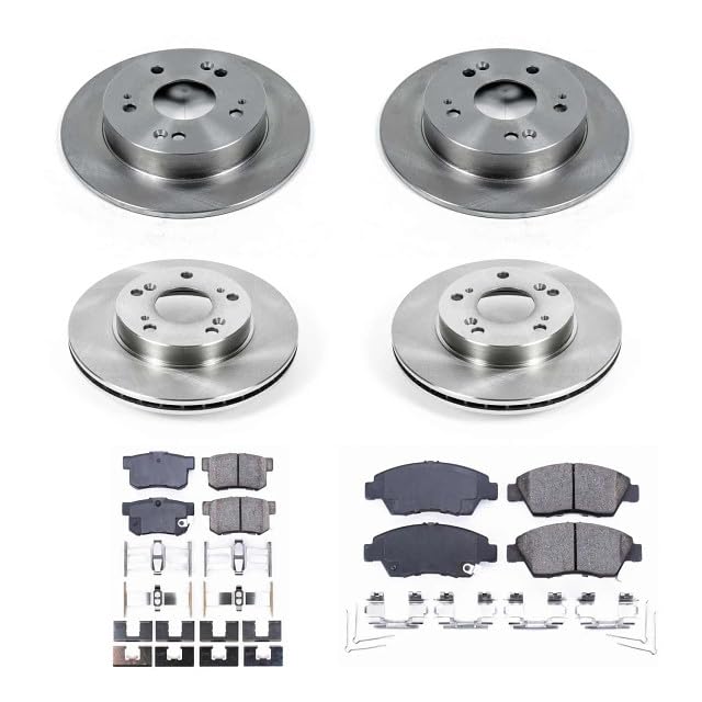 Power Stop Autospecialty KOE4276 Front and Rear Replacement Brake Kit-OE Brake Rotors & Ceramic Brake Pads For Honda Civic 2009-2011 [Model Specific]