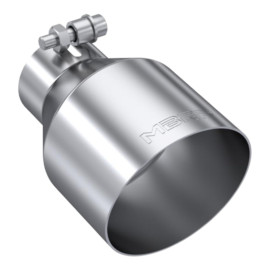 MBRP Stainless Steel Tip, 2.5-Inch Inlet, Single Wall, Angle Cut, 4.5-Inch Outlet