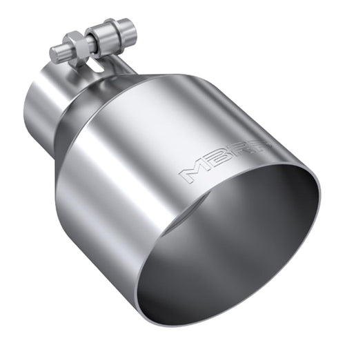 MBRP Stainless Steel Tip, 2.5-Inch Inlet, Single Wall, Angle Cut, 4.5-Inch Outlet