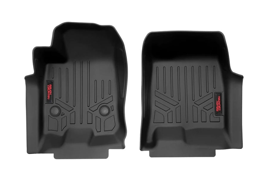 Rough Country Floor Mats Front for Chevy Colorado & GMC Canyon (2023-2025) - Non-Slip Waterproof Flexible Front Floor Mats
