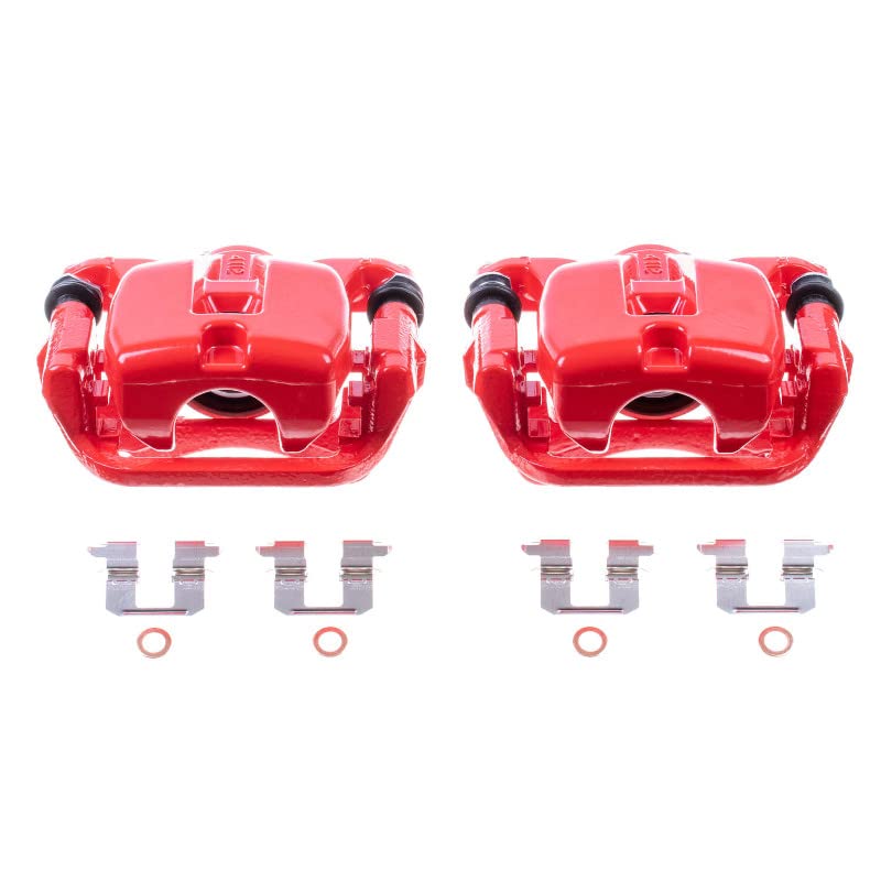 Power Stop Pair of High-Temp Red Powder Coated Rear Calipers For Toyota Highlander 2008-2013 [Model Specific]