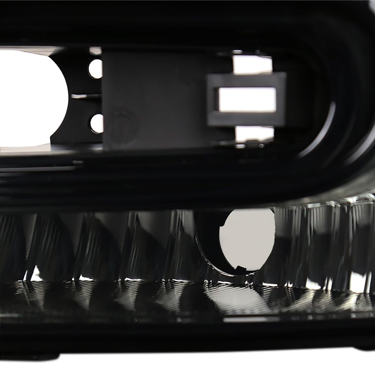 Black Smoke SPEC-D TUNING Projector Headlights w/LED Compatible with 2002-2009 Chevy Trailblazer, Left + Right Pair Headlamps Assembly