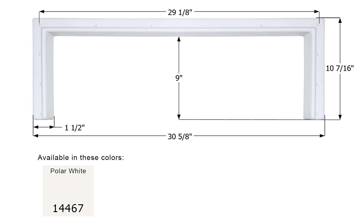Step Trim ICON 14467, 30 5/8 x 10 7/16, Polar White