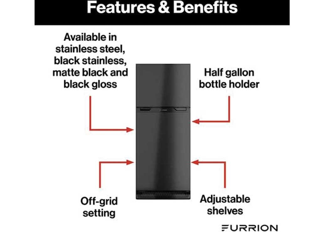 8 Cu.ft. Furrion Dc Right Hinge Ref. Blk 111401
