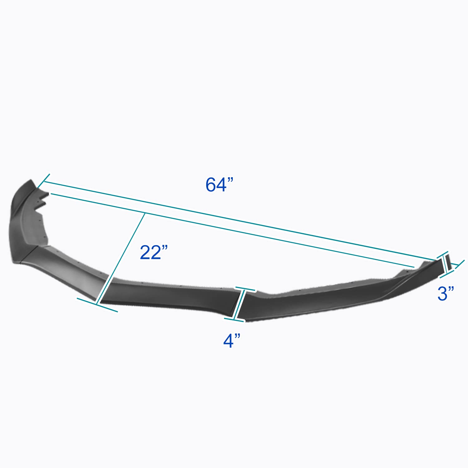 Matte Black PP Spec-D Tuning Front Bumper Lip Spoiler Splitter 3PC Compatible with 2015-2018 Cadillac ATS