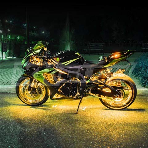 XKGLOW Amber XK034002-A - 10xPod + 4x8 Strips Single Color LED Accent Light Motorcycle Kit