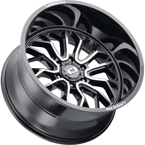 402 RIOT Vision Custom Wheel - 18x9, -12 Offset, 6x139.7 Bolt Pattern, 106.2mm Hub - Gloss Black with Machined Face Rim