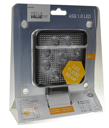 4 Square HELLA 357103002 ValueFit 1.0 LED Close Range Worklight,Black