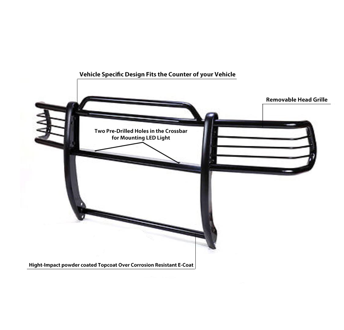 Grille Brush Black Horse Bumper Guard Modular Black Compatible with 2004-2006 Toyota Tundra-17TS27MA