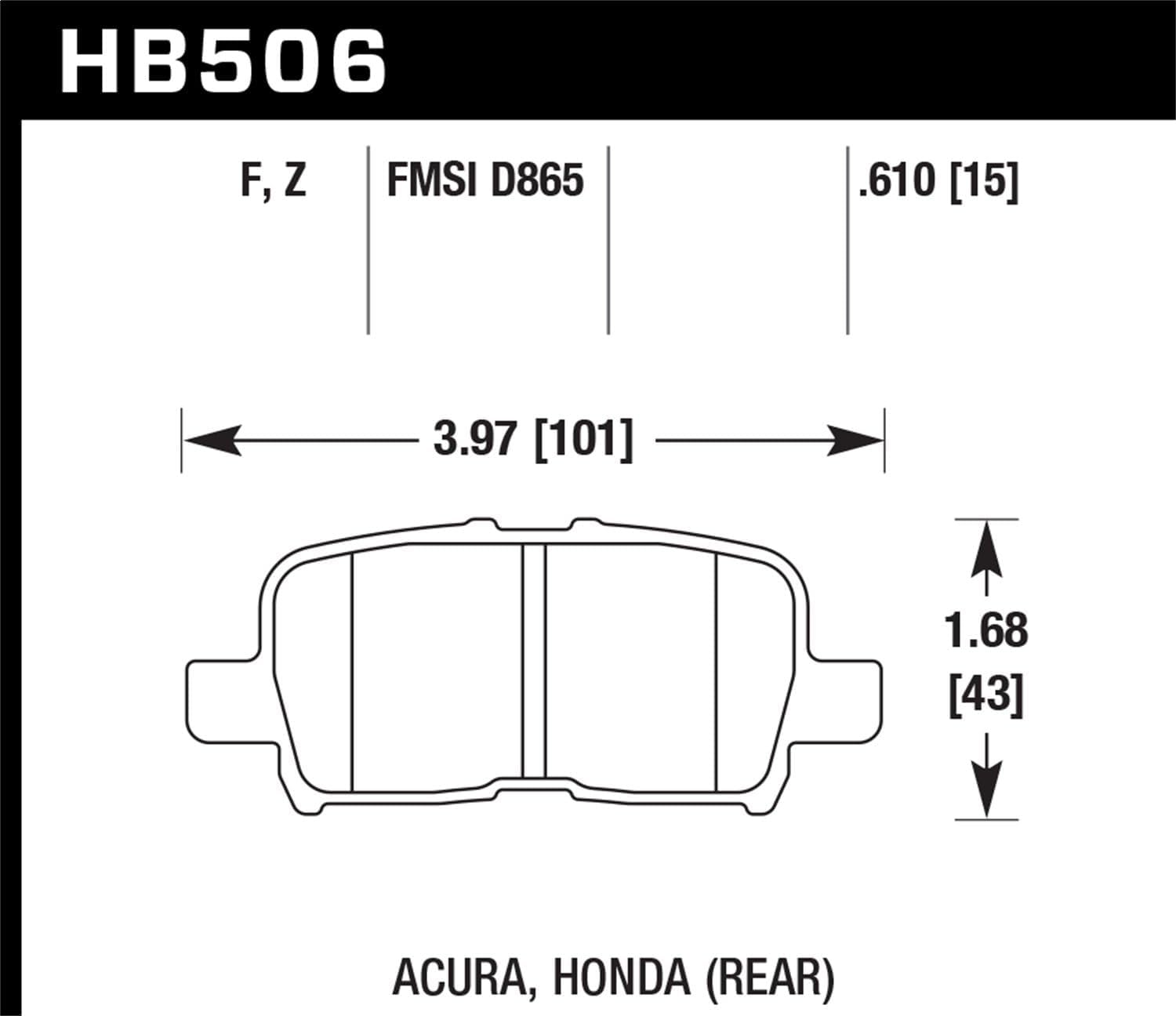 Hawk Performance HPS Performance Street HB506F.610 Brake Pads