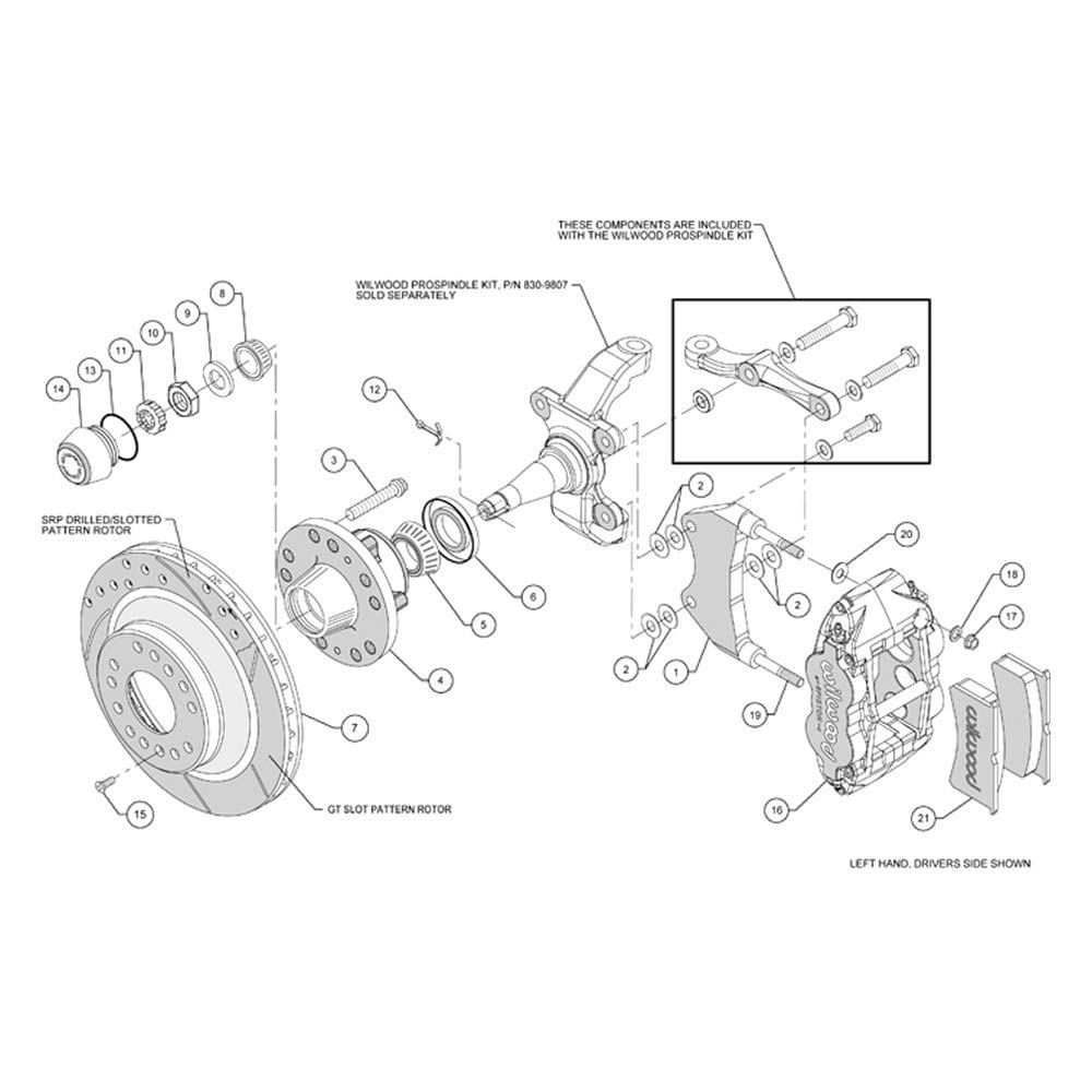 1PC Rtr Kit, FNSL6R Front Hub,12.88",Dril