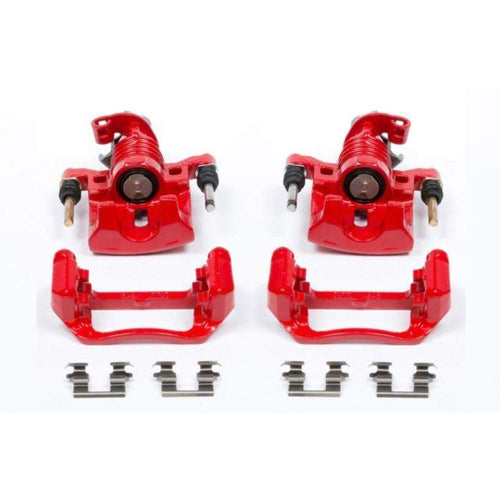 POWERSTOP S4868 Rear Pair of High-Temp Red Powder Coated Calipers For Pontiac Grand Prix 2004-2005 [Model Specific]