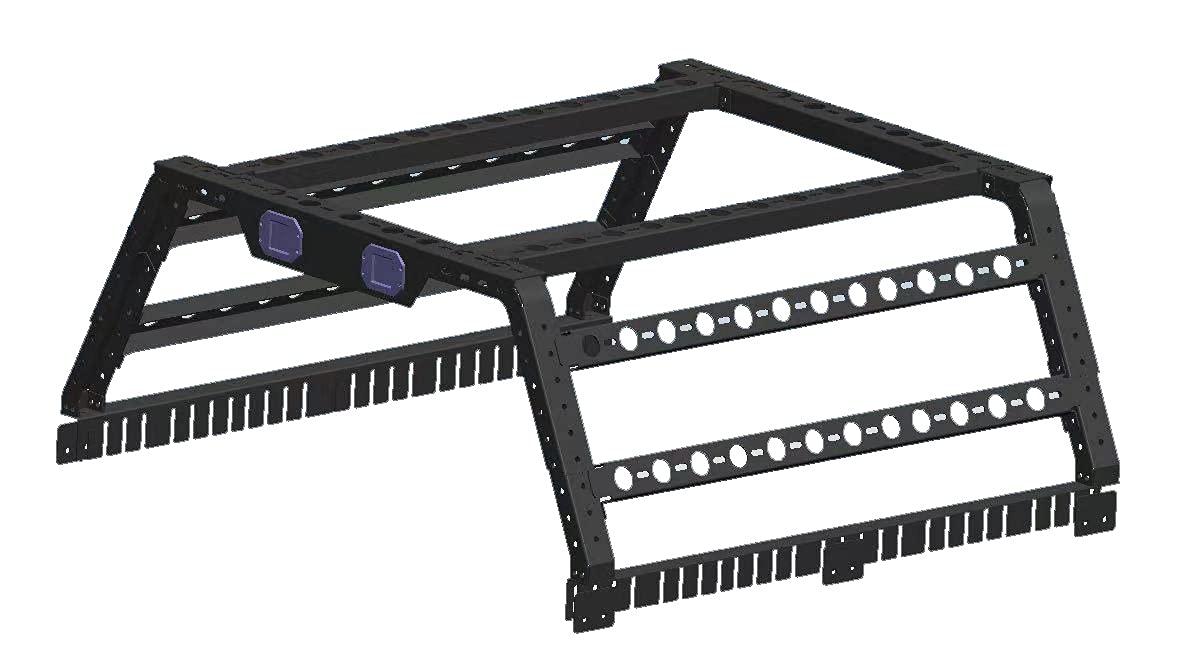 Overland Black Horse Bed Rack Black Compatible with Full Size and Small Trucks, Dodge Ram, Gladiator, Titan, GMC, Chevrolet, Ford, Frontier-TR01B