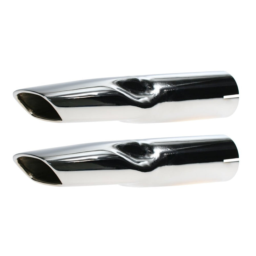 Exhaust Tips Scott Drake in Highly Polished Chrome Without Long Tail Pipes, Compatible with 1970 Ford Mustang, Model D0ZZ-5255-A