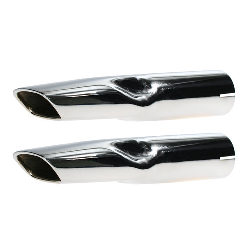 Exhaust Tips Scott Drake in Highly Polished Chrome Without Long Tail Pipes, Compatible with 1970 Ford Mustang, Model D0ZZ-5255-A