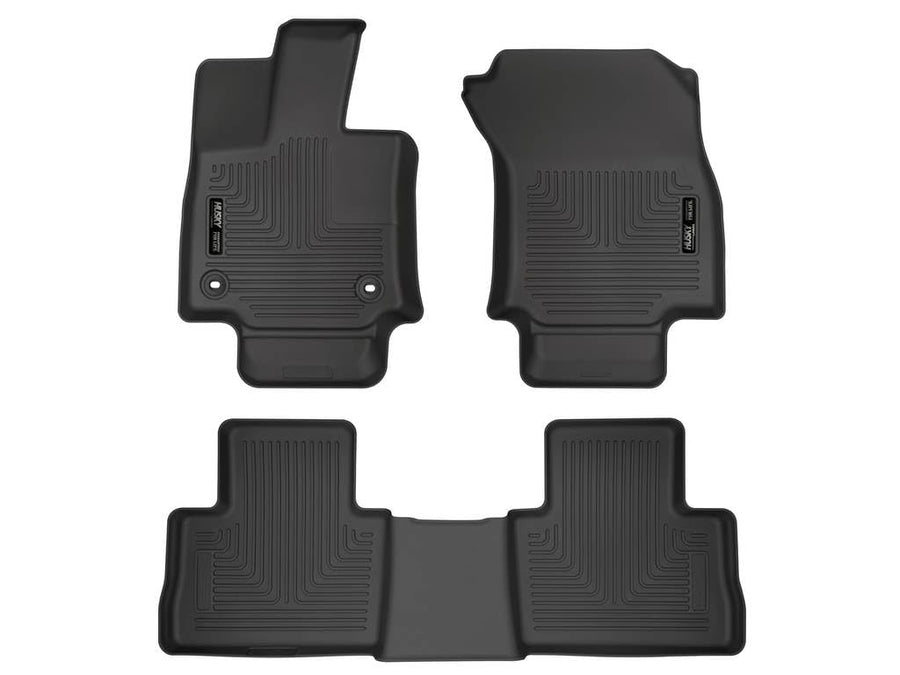 Weatherbeater Husky Liners Floor Mats | Fits 2019-2025 Toyota RAV4 (Does NOT Fit Hybrid Models) | Front & 2nd Row, 3-pc Black - 95501