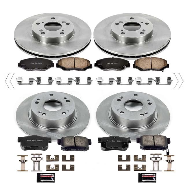 POWERSTOP Autospecialty KOE1047 Front and Rear Replacement Brake Kit-OE Brake Rotors & Ceramic Brake Pads For Honda Accord 2003-2007 [Model Specific]