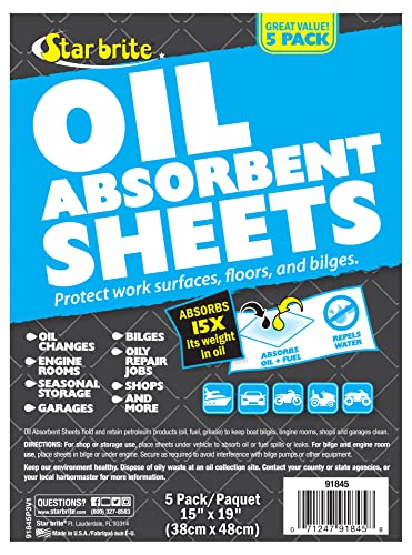 Bilge Oil Pads STAR BRITE Absorbs Oil, Repels Water - 17 x 19 Heavy Weght - 5 Pack (091845)