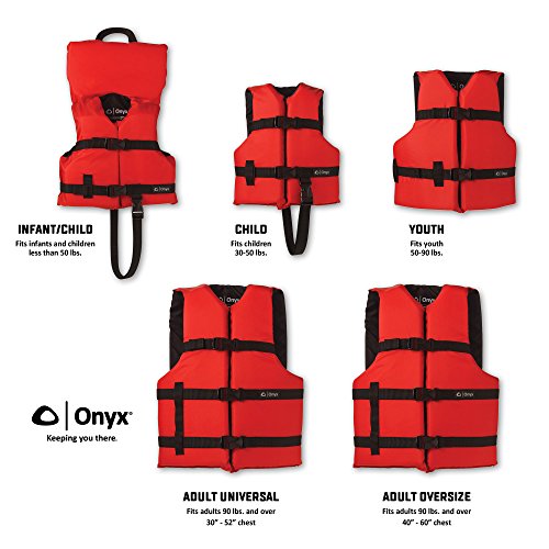 General Purpose ONYX Boating Life Jacket Infant/Child, Red