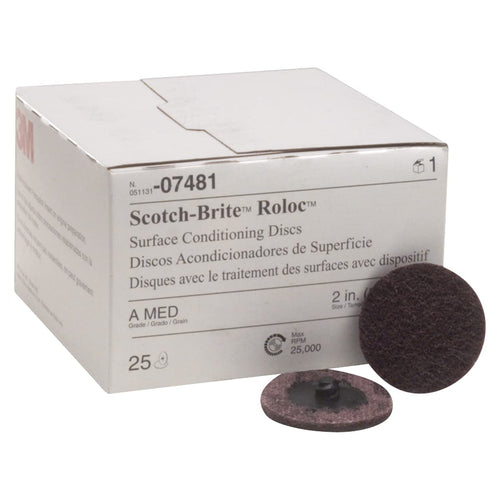 2-inch 3M Maroon Roloc Surface Conditioning Discs Medium - 25-Pack