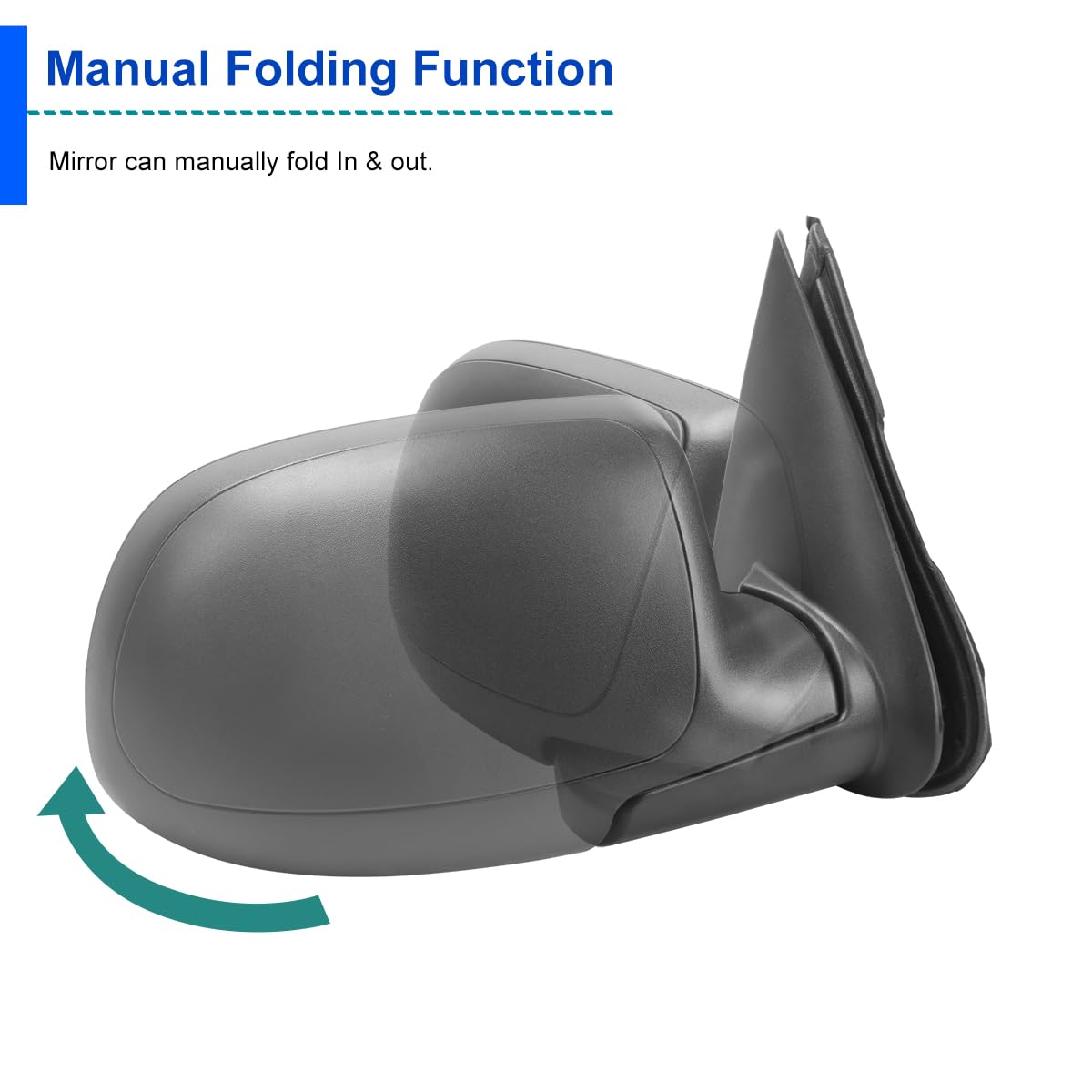 Spec-D Tuning Power Heated Right Passenger Side Manual Fold Mirror Compatible with 1999-2002 Chevy Silverado, GMC Sierra