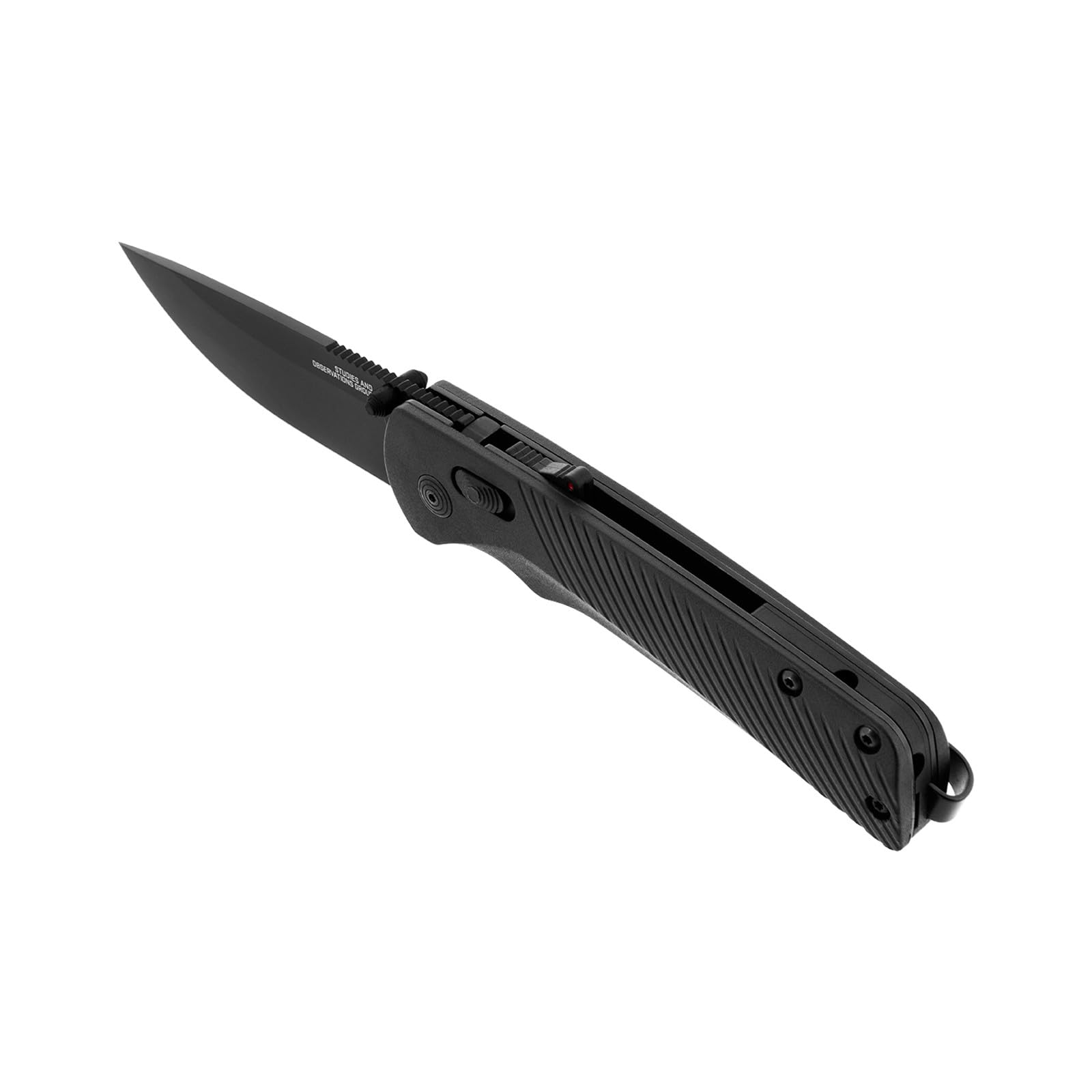 SOG Flash AT Ambidextrous Daily Carry Straight Pocket Folding Knife | Ergonomic Handle & Deep-Carry Clip | D2 Steel Blade, Blackout