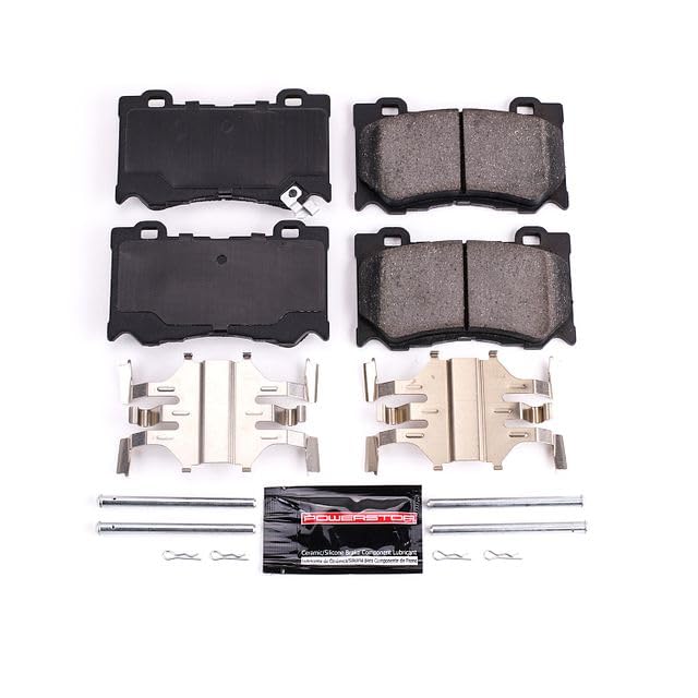 Power Stop Z23-1346 Z23 Sport Carbon Fiber Infused Ceramic Brake Pads with Hardware For FX50, G37, M35h, M37, M56, Q50, INFINITI, Q60, Q70, Q70L, Q, 370Z, Niss [Model Specific]