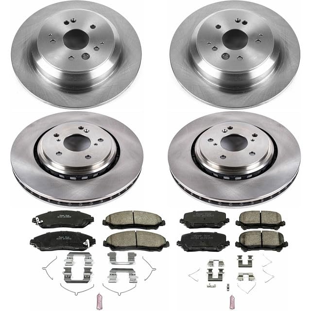 Power Stop KOE6956 Front and Rear Replacement Brake Kit-OE Brake Rotors & Ceramic Brake Pads For 2014 2015 2016 Acura MDX