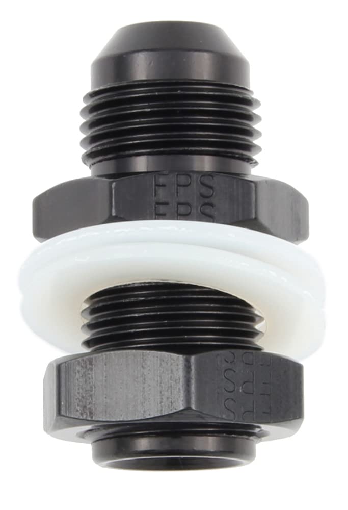 Fuel Cell Bulkhead -12AN Fragola w/Washers and Nut - Black