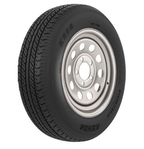 3S477 AMERICANA ST205/75D14 C/5H MOD SILVER K5, 14" Diameter x 5.5" Width; 5 x 114.3 Millimeter/ 5 x 4.50 Inch Bolt Pattern; Mini Modular; 2 Piece Welded Steel Construction; Silver; ST205 X 75D14;