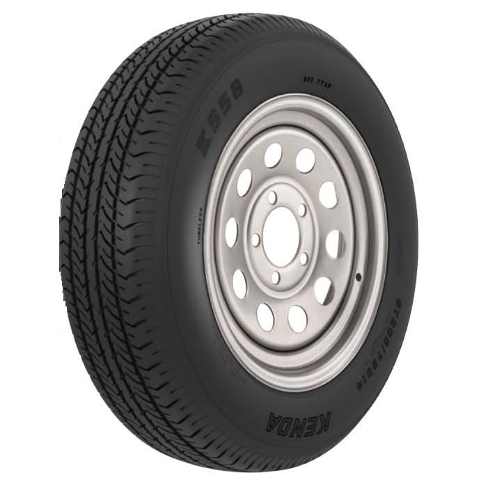 3S477 AMERICANA ST205/75D14 C/5H MOD SILVER K5, 14" Diameter x 5.5" Width; 5 x 114.3 Millimeter/ 5 x 4.50 Inch Bolt Pattern; Mini Modular; 2 Piece Welded Steel Construction; Silver; ST205 X 75D14;