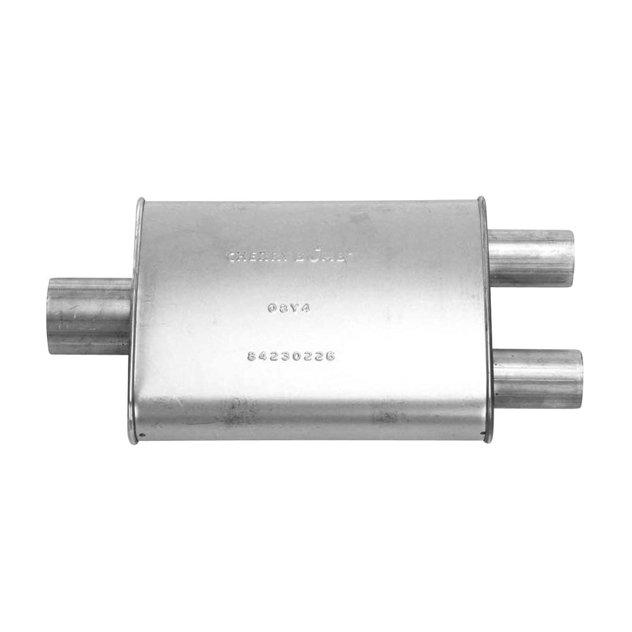 Turbo Classic Cherry Bomb 16835CB - Steel Oval Gray Exhaust Muffler (3" Center ID, 2.25" Dual OD, 14" Length)