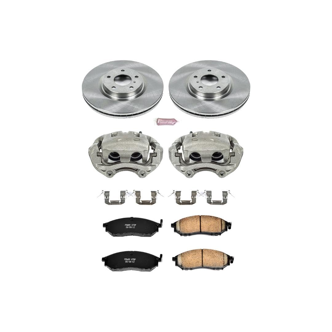 Power Stop KCOE112A 1-Click Autospecialty OE Replacement Brake Kit with Calipers For INFINITI G35 2005-2007, Nissan 350Z 2006-2009 [Model Specific]